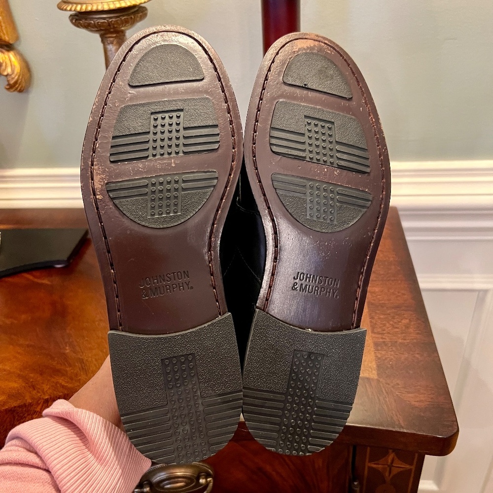 EUC Johnston & Murphy Aragon II Black Leather Kiltie Tassel Loafers Shoes 8.5 M - Picture 6 of 6